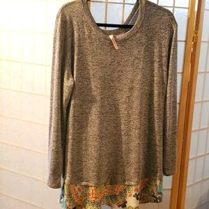 Layered Charcoal Grey/Paisley Tunic